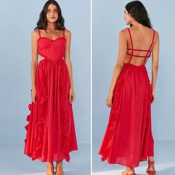 knee length dresses for ladies Cream Majestic Hearts Maxi Dress